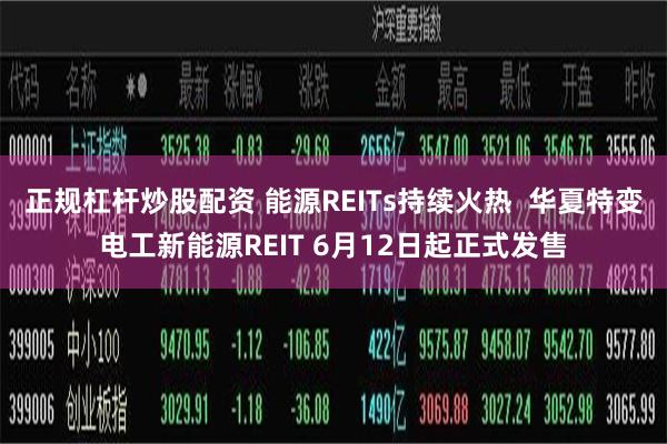 正规杠杆炒股配资 能源REITs持续火热  华夏特变电工新能源REIT 6月12日起正式发售